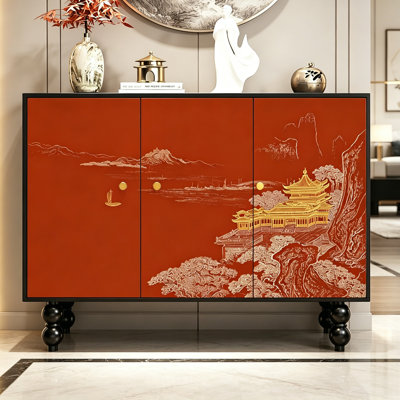 Chinese Style Wooden Entryway Storage Cabinet
