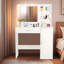Vanity Desk With Mirror And Lights, Makeup Vanity With Drawer & Storage Cabinet, 3 Lighting Modes Adjustable Brightness, Dressing Table With Open Shelves For Bedroom, Dressing Room, White