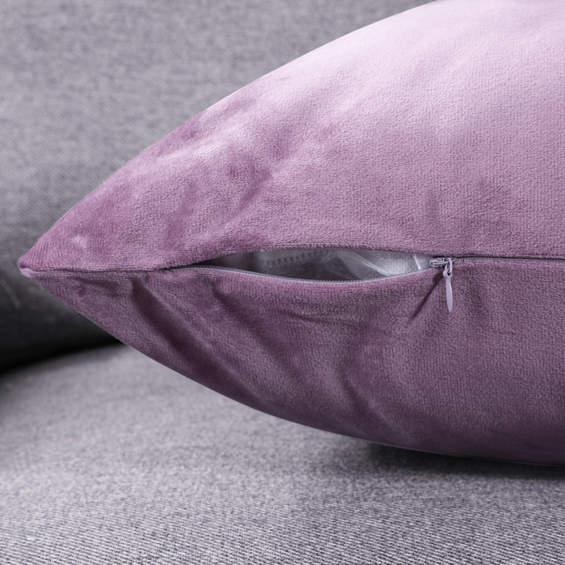 Decorative Throw Soft Linen Cushion Covers Pillow Covers (Set of 4), Square 24", Lilac