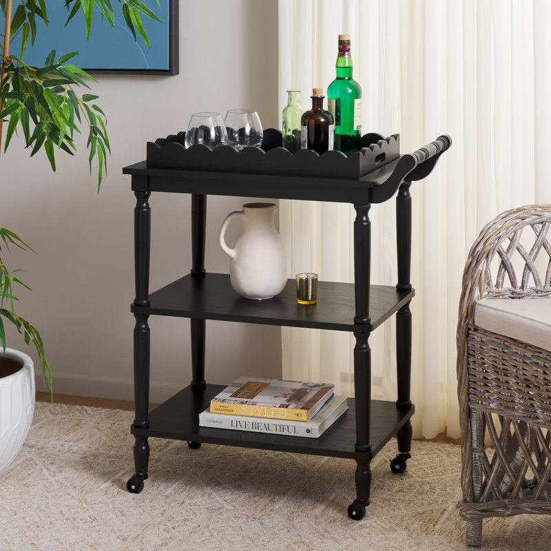 Haven 3 Tier Dining Cart, Matte Black