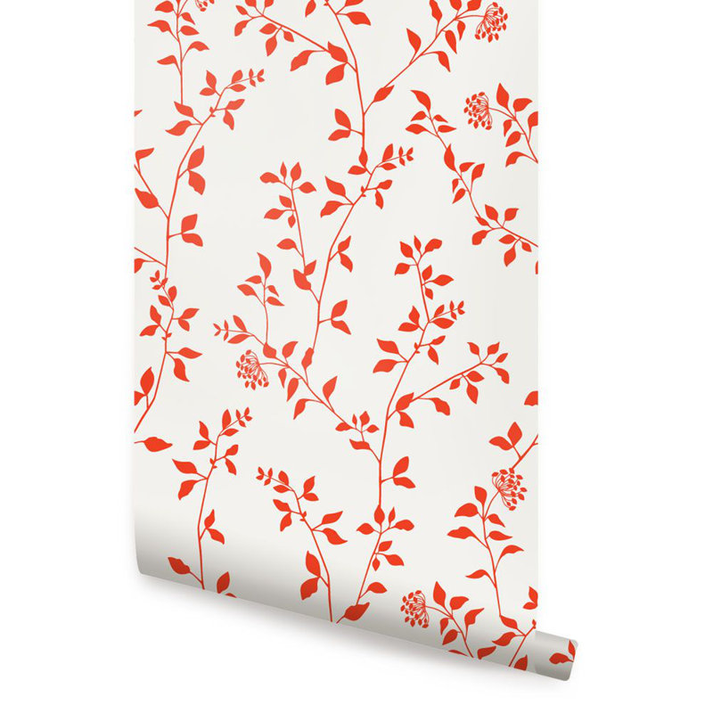 Rouleau de papier peint Landin, L 2 pi x H 18 pi, Orange