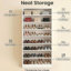 Armoire à chaussures à 9 niveaux, armoire de rangement à chaussures en bois robuste, armoire à chaussures haute autoportante avec tablettes réglables