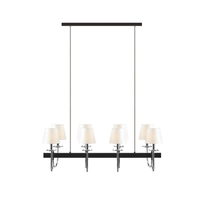 Lustre traditionnel 8 lumières avec abat-jour tambour
