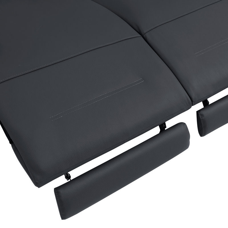 Cuir grainé avec fauteuil inclinable Global United, Gris foncé