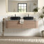 Meuble-lavabo mural de 60 pouces avec lavabo double ovale noir à rayures et tiroirs de rangement-381137889-381137901-381137888