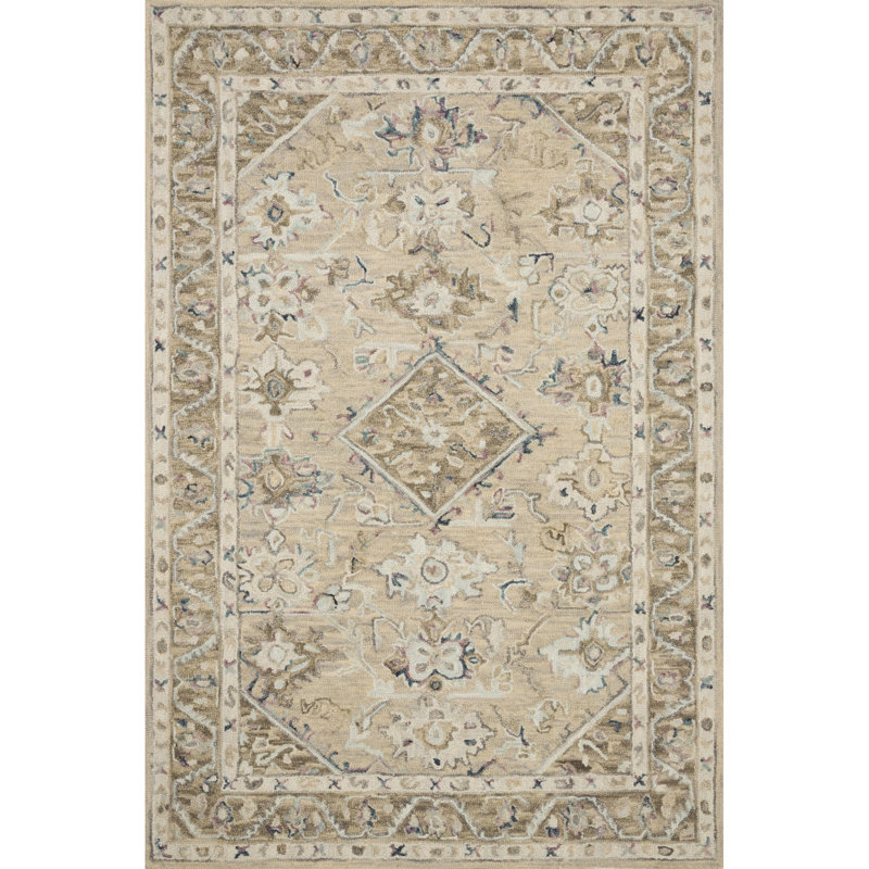 Beatty Ivory Hand-Tufted Wool Rectangular Area Rug, 2'3" x 3'9"