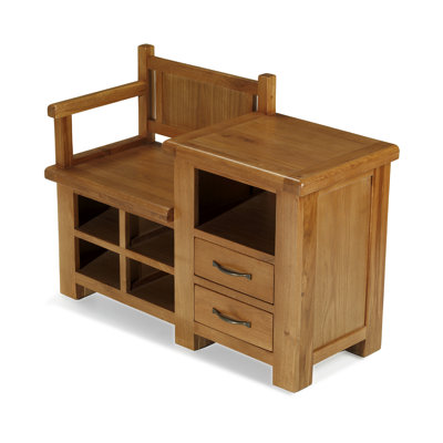 Wood Storage Hallway Bench