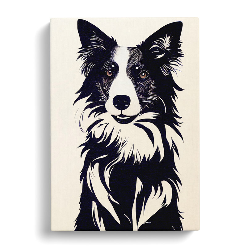 CAN-V0523-284X Border Collie Polygon - Wrapped Canvas Rectangle Print, 60cm H x 40cm W