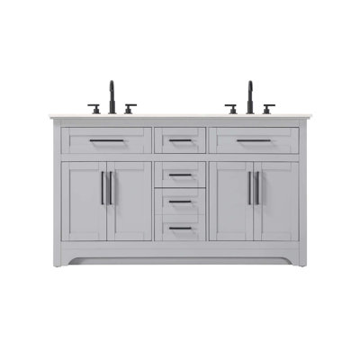 Meuble-lavabo double 60 po gris