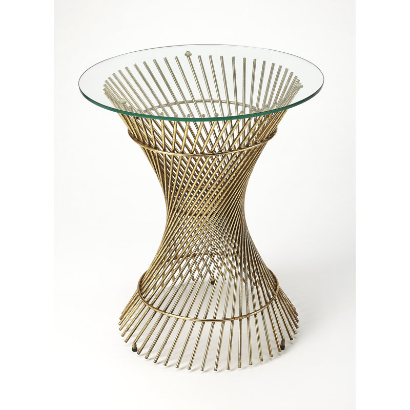 Marylin Glass Top Pedestal End Table