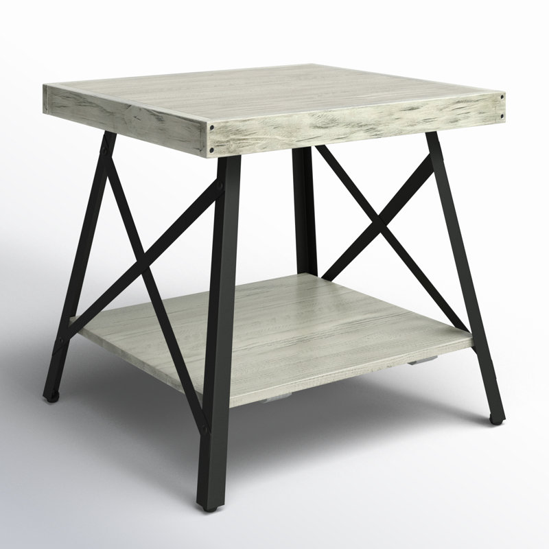Laguna Solid Wood Top End Table, Light Gray