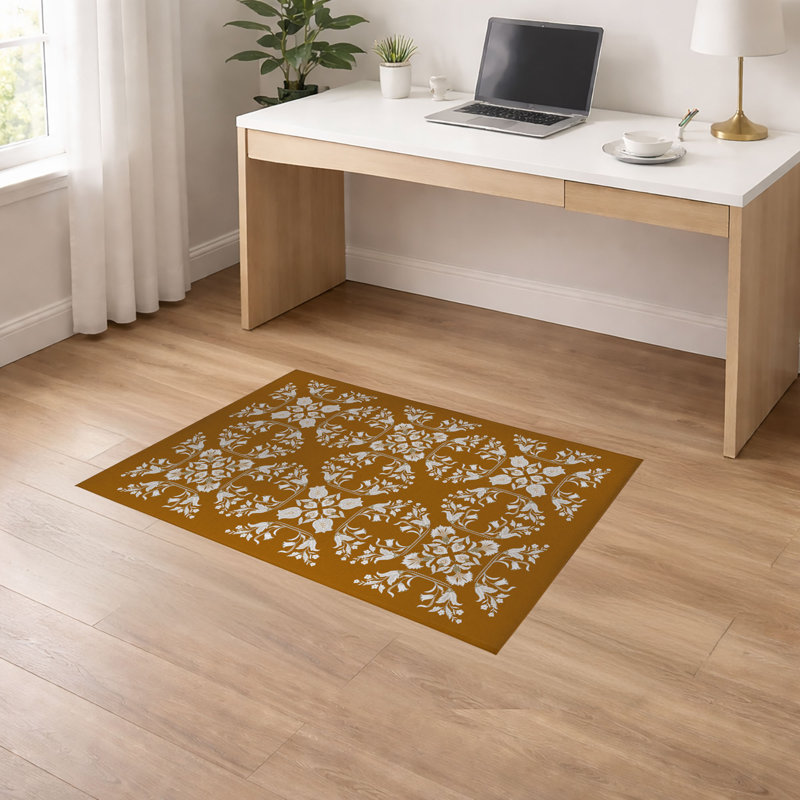 Tapis de bureau léger Rumi, L 60 po x P 84 po, Ocre