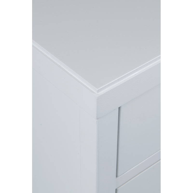 Table de chevet en bois Rushville, Blanc