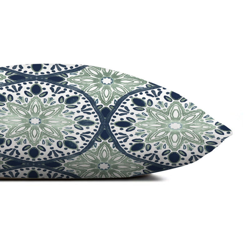 Amsden Outdoor Reversible Throw Pillow, Geometric, Sage