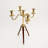 Elegant Tripod Candle Holder – Gold Polished Aluminum With Wood Detailing (17X17x31")