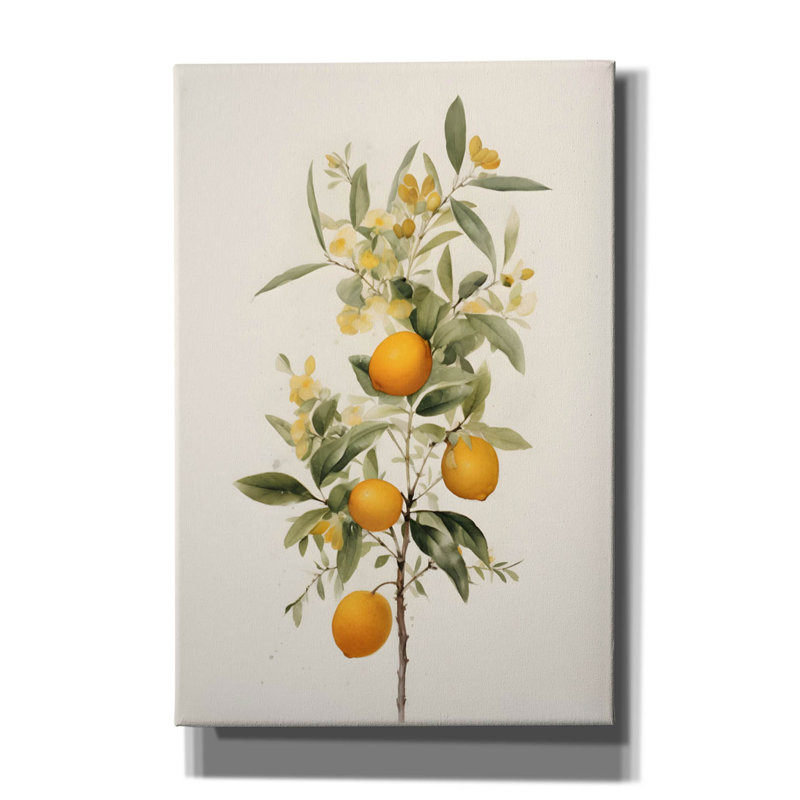 «Botanical Fruit 3» par Petals Prints Design, art mural sur toile, H 18 po x l 12 po x P 0,75 po