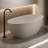 67'' Freestanding Solid Surface Soaking Bathtub, Beige, 31.23 In Width, 22.48 Height, 316.16 Lb, Stone Resin Construction, Overflow And Pop - Up Drain, Easy Installation, Relaxing Bath Experience