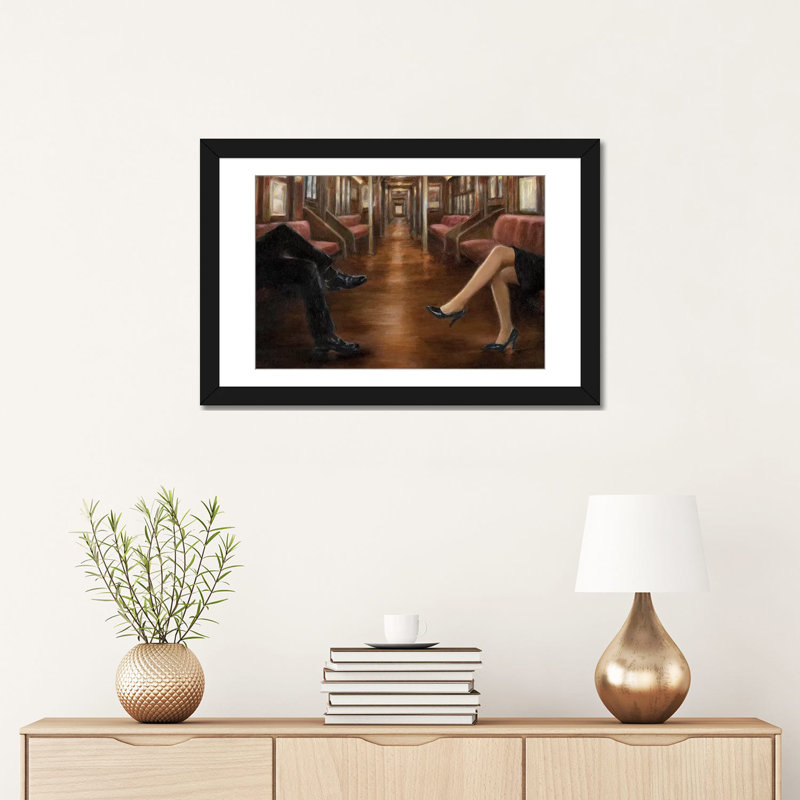 « last stop », impression sur toile, Papier d'art encadré noir, H 16 po x l 24 po x P 1 po, Blanc