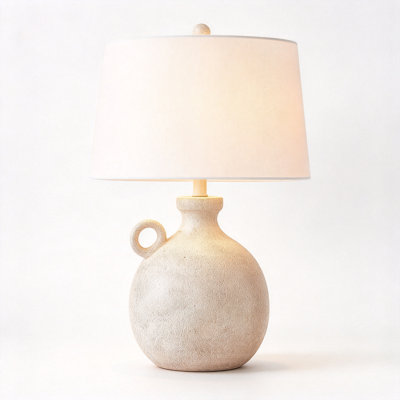 Lampe de table campagnarde brune de 24 po, lampe de chevet à intensité variable en résine rustique à 3 voies avec port de charge USB, lampe de chevet rétro pour le salon de la chambre à coucher