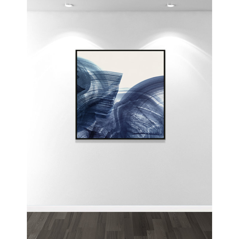 Indigo Crescendo II - version carrée imprimée par , 41.5' W x 41.5' H, Flottant espresso