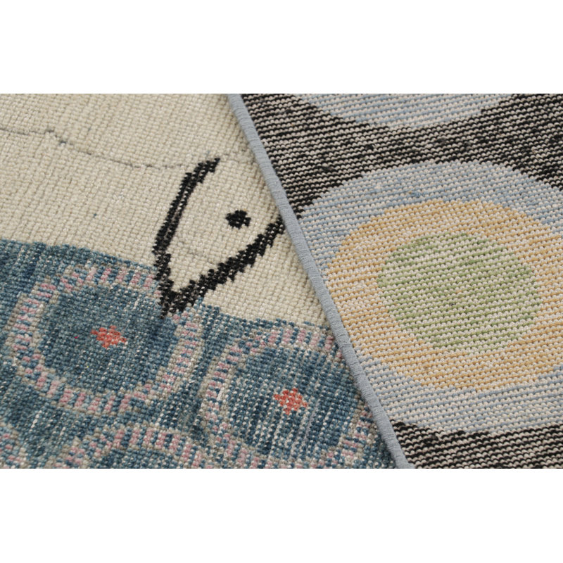 Rug & Kilim’S Modern Distressed Rug In Polychromatic Figural Pictorial