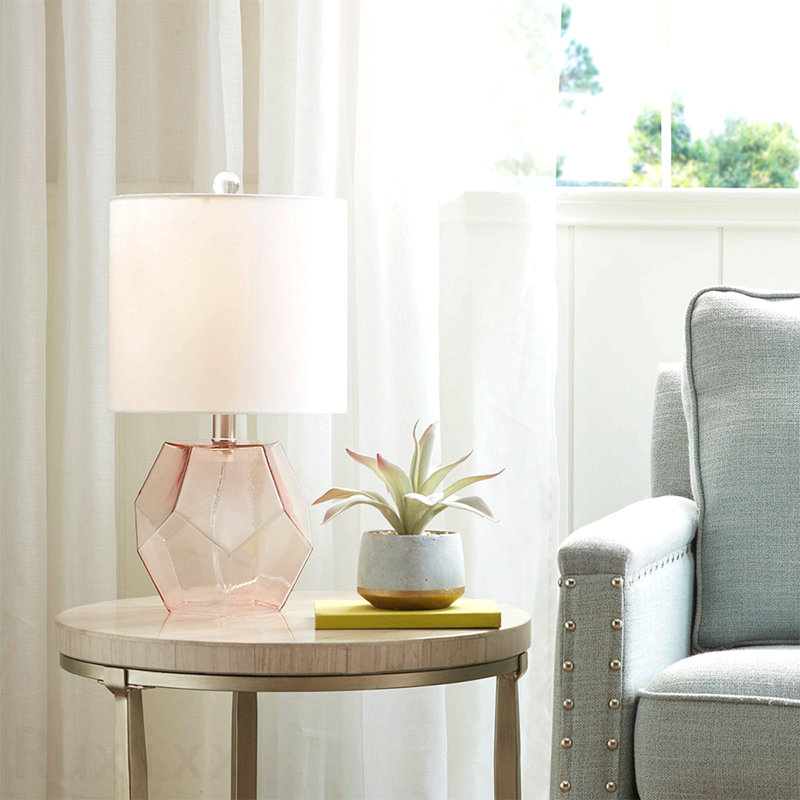 Lampe de table géométrique en verre