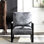 Chaise d'appoint Mid-Century à pois en microfibre avec structure en métal renforcé et fauteuil ouvert carré gris