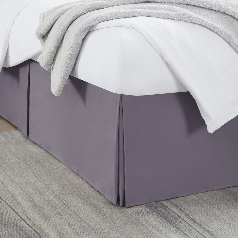 Luxury Pleated 14" Bed Skirt, Queen, Grayish Purple