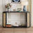 Console Table With Bottom Shelf And Rattan Side-2123520951