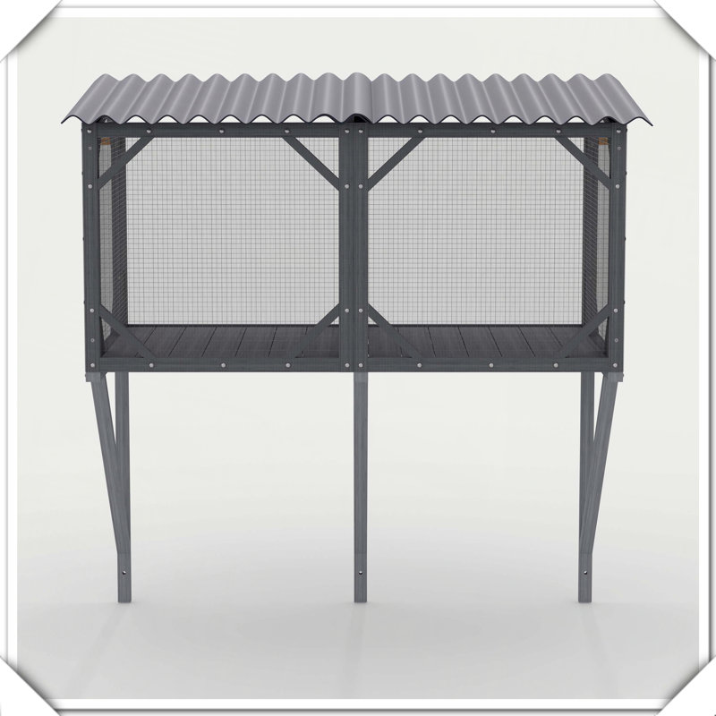Enceinte de fenêtre toutes saisons Catio avec filet anti-insectes, Gris antique