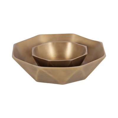 Faceted Food-Safe Metal Bowl Set