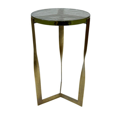 Elegant Gold 12" Diameter x 21" Height Durable Space-Saving Round Accent Table