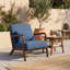 Fauteuil d'appoint rembourré bleu Mid-Century