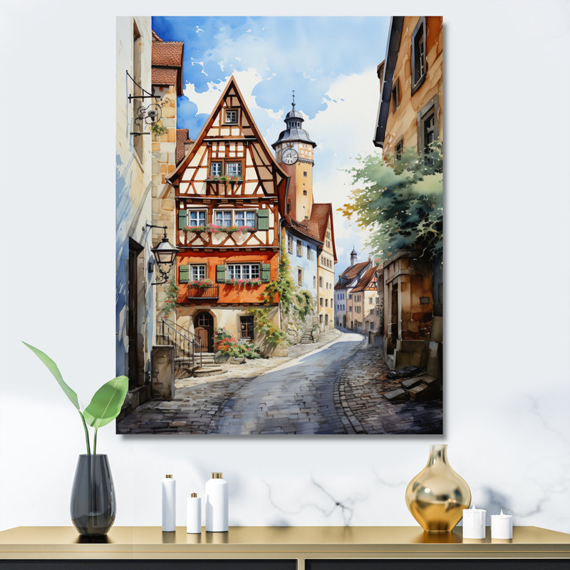 Laverham Allemagne Rothenburg Street I, Toile tendue, H 44 po x l 34 po x P 1,5 po