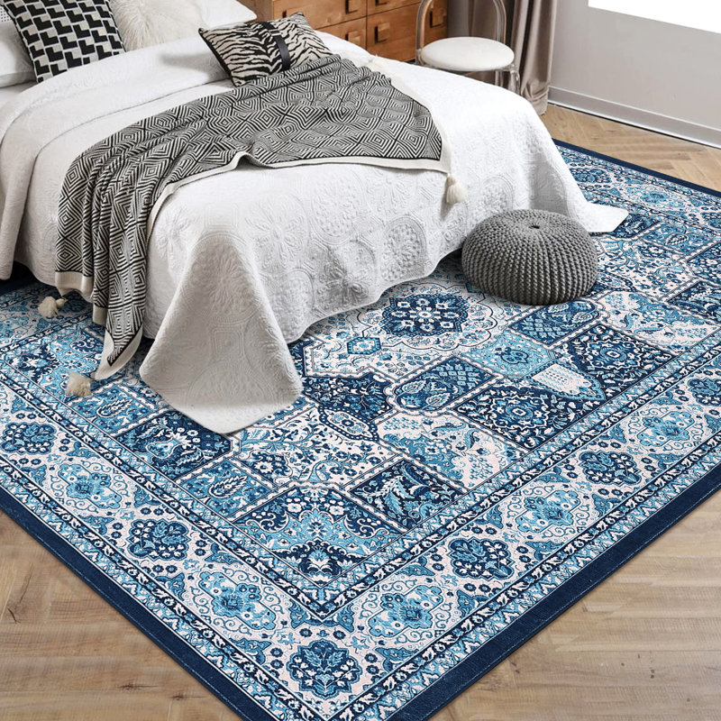Machine Washable Rugs Floor Carpet, Rectangle 9' x 12'