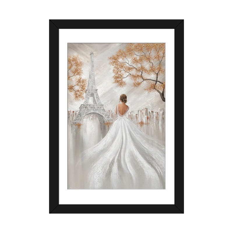 Eiffel Elegance, Paris Flair, Black Open Corner Framed, 24'' H x 16'' W