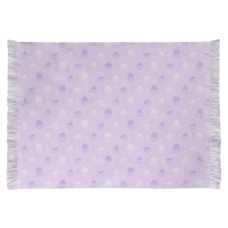 Tapis mauve à motif de petit gâteau rayé Mcguigan, Non