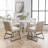 Priama Edson 5-piece Round Dining Set, Trestle Dining Table With 4 Stylish Chairs-1777368548