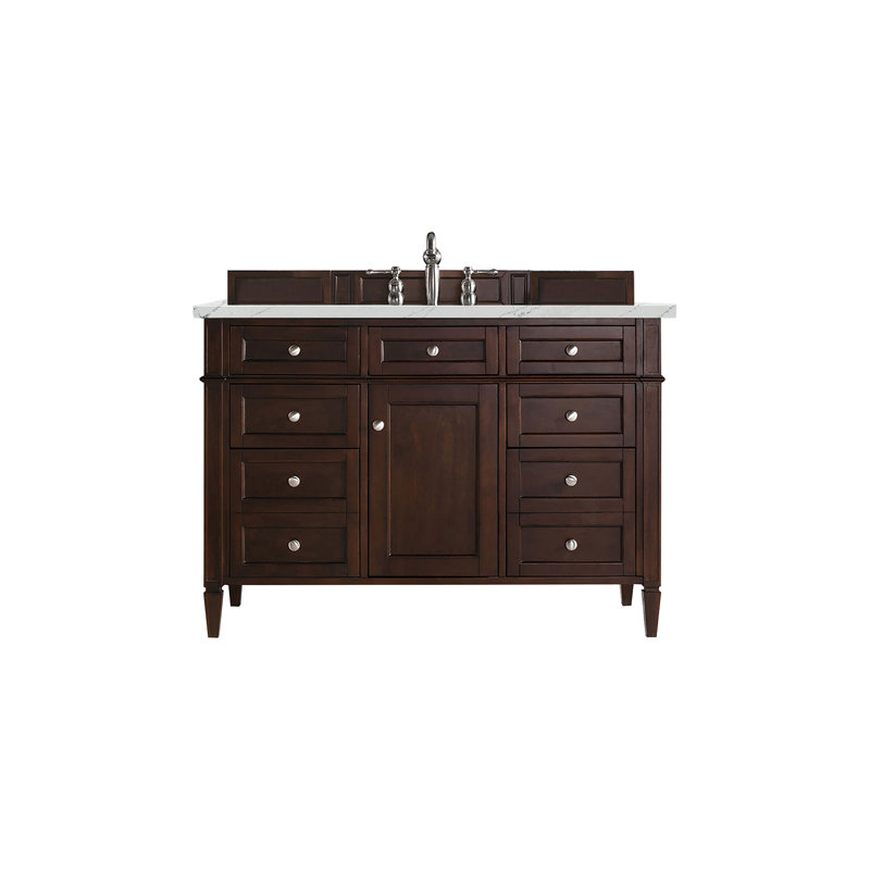 Brittany 48'' W Single Vanity, Ethereal Noctis, 8" Widespread, Burnished Mahogany