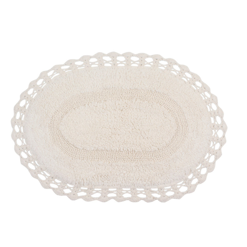 Tapis de bain doux, l 17 po x L 24 po, Ivoire