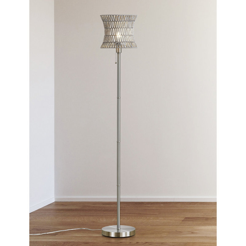 Lampe sur pied 68 po Rahish, Nickel brossé