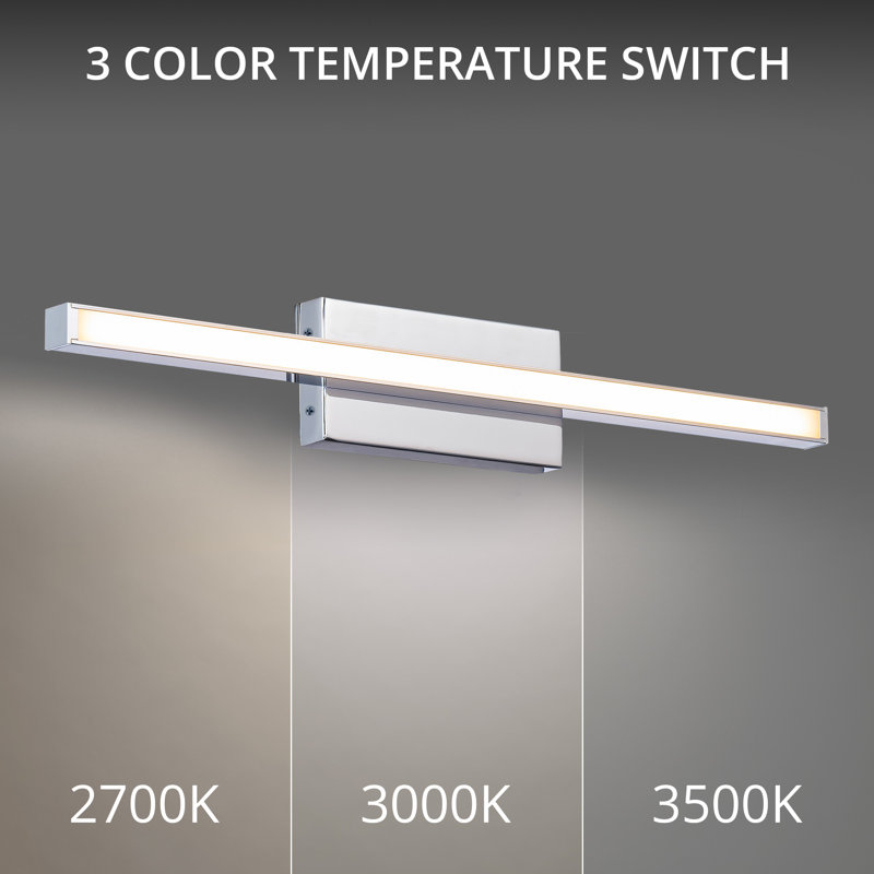Rochelle 1 - Light LED Flush Mounted Sconce, 2.75" H x 18" W x 1.63" D, Chrome