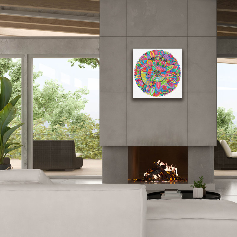 «Indecision Mandala» par Hello Angel, art mural sur toile, 37 po x 37 po, H 26 po x l 26 po x P 1,5 po