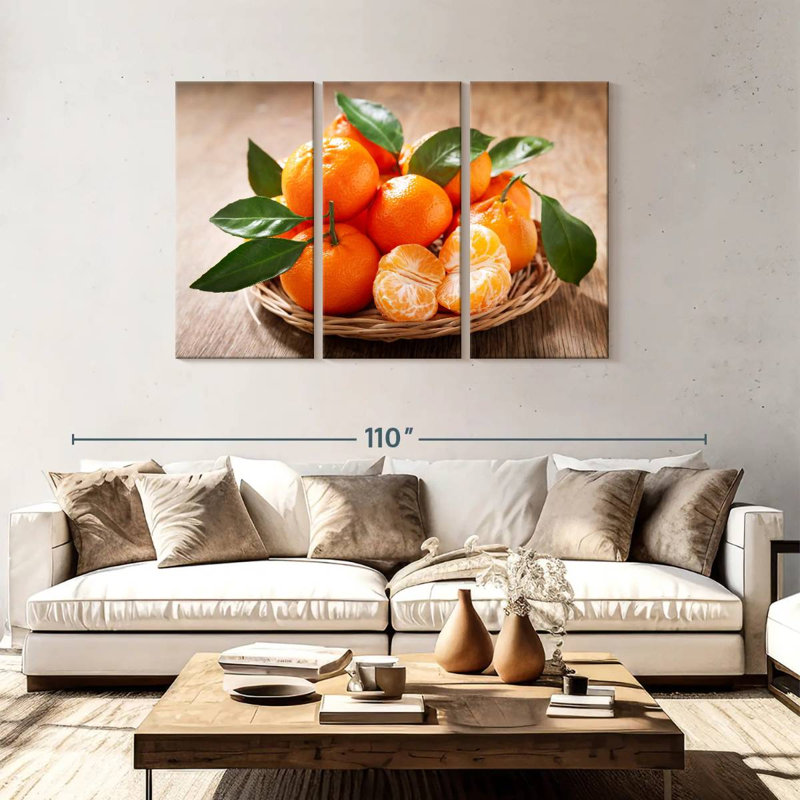 Yarlin Served Mandarin Oranges, 48" H x 74" W
