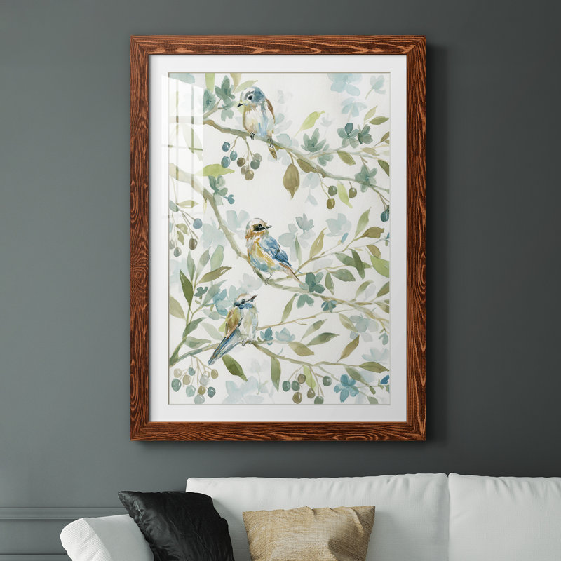 Spring Beginnings - Peinture encadrée, H 31 po x l 44 po x P 1 po, Toile avec cadre érable