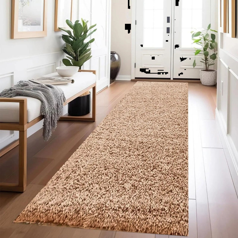 Solid Colour Shag Area Rug, Rectangle 60 x 110 cm