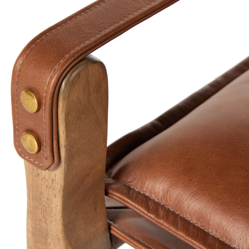 Lenz Leather Arm Chair, Brown