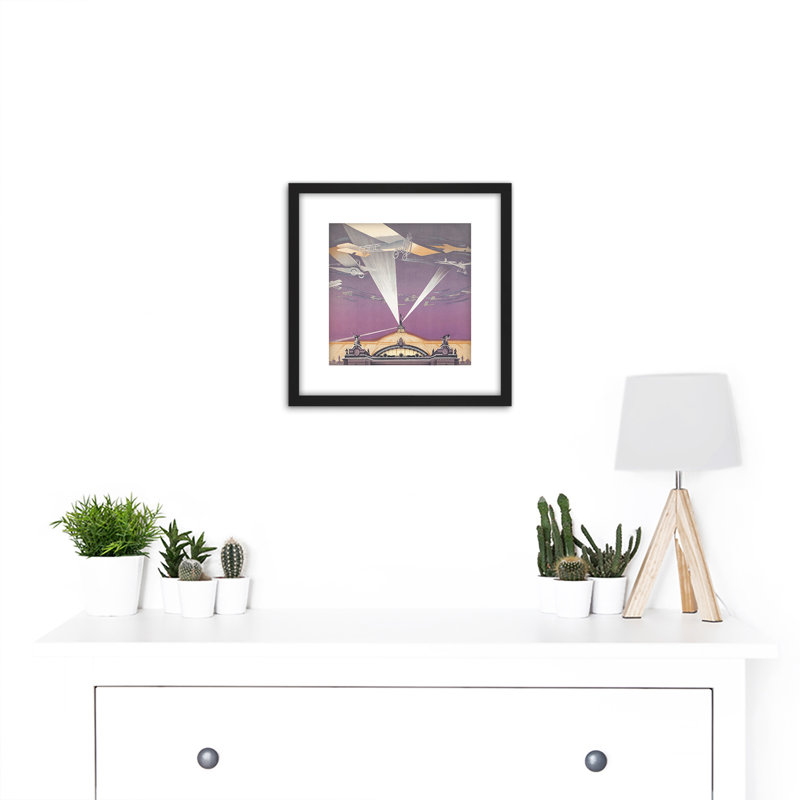 Aviation Illustration Airplanes Palace Dorival - Single Picture Frame Painting