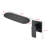 Stainless Steel Bathroom Sink Faucet - Wall Mounted, Matte Black, Single Handle, Waterfall Illuminating Handle Mounted Spout Effect-121612960