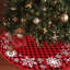 Jupe d'arbre de Noël à carreaux flocon de neige 35,4 pouces, décoration de tapis d'arbre de vacances d'hiver
